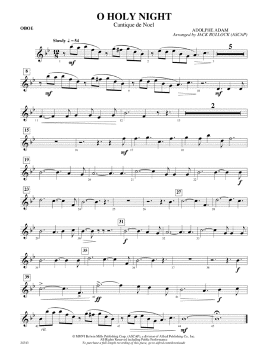 O Holy Night (Cantique de Noel): Oboe Concert Band scores gallery preview page 1