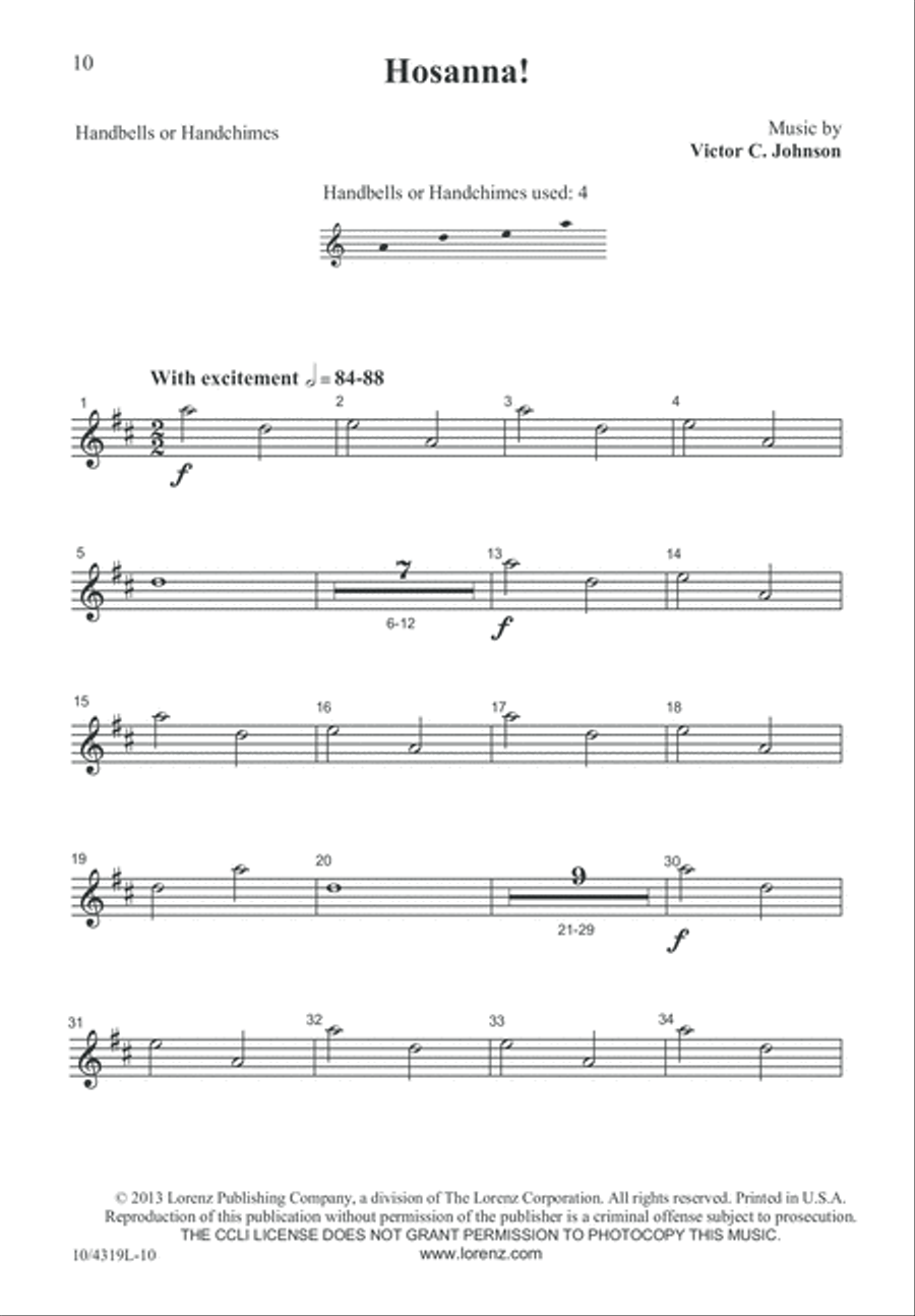Hosanna! Unison Choir scores gallery preview page 10