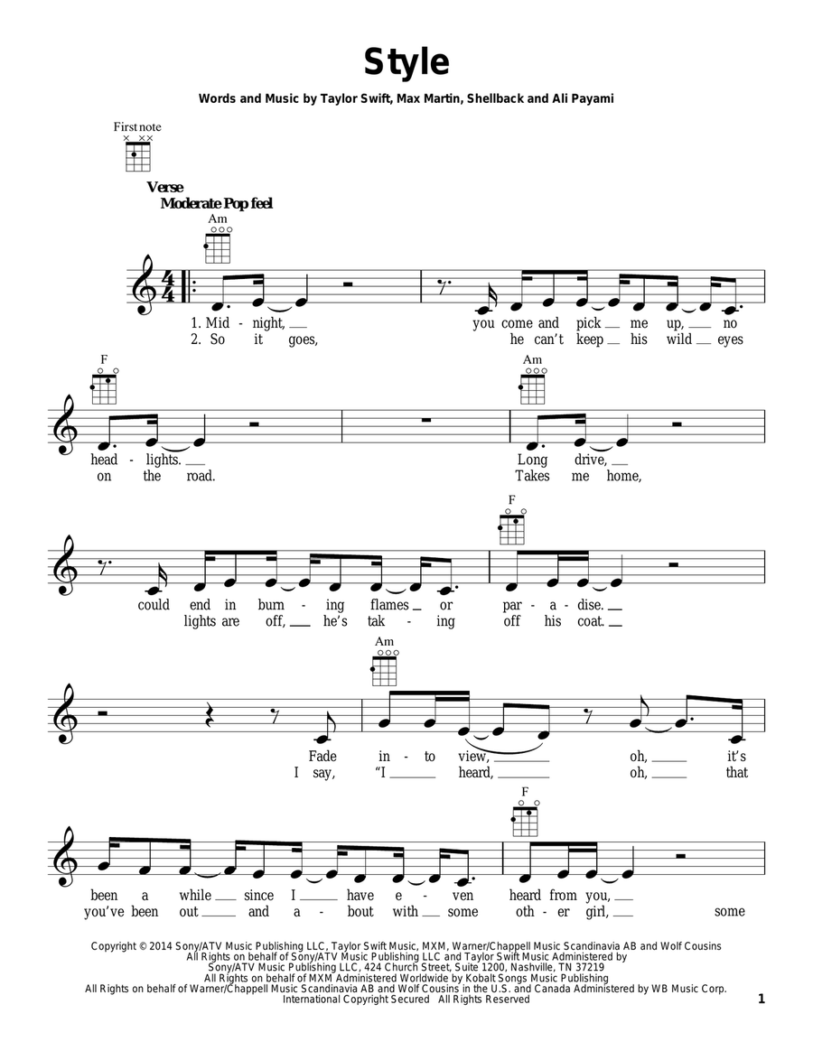 Style Style Ukulele scores gallery preview page 1