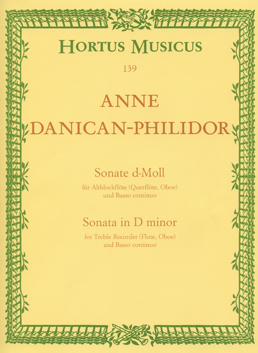 Sonate for Treble Recorder (Flute, Oboe) and Basso continuo d minor