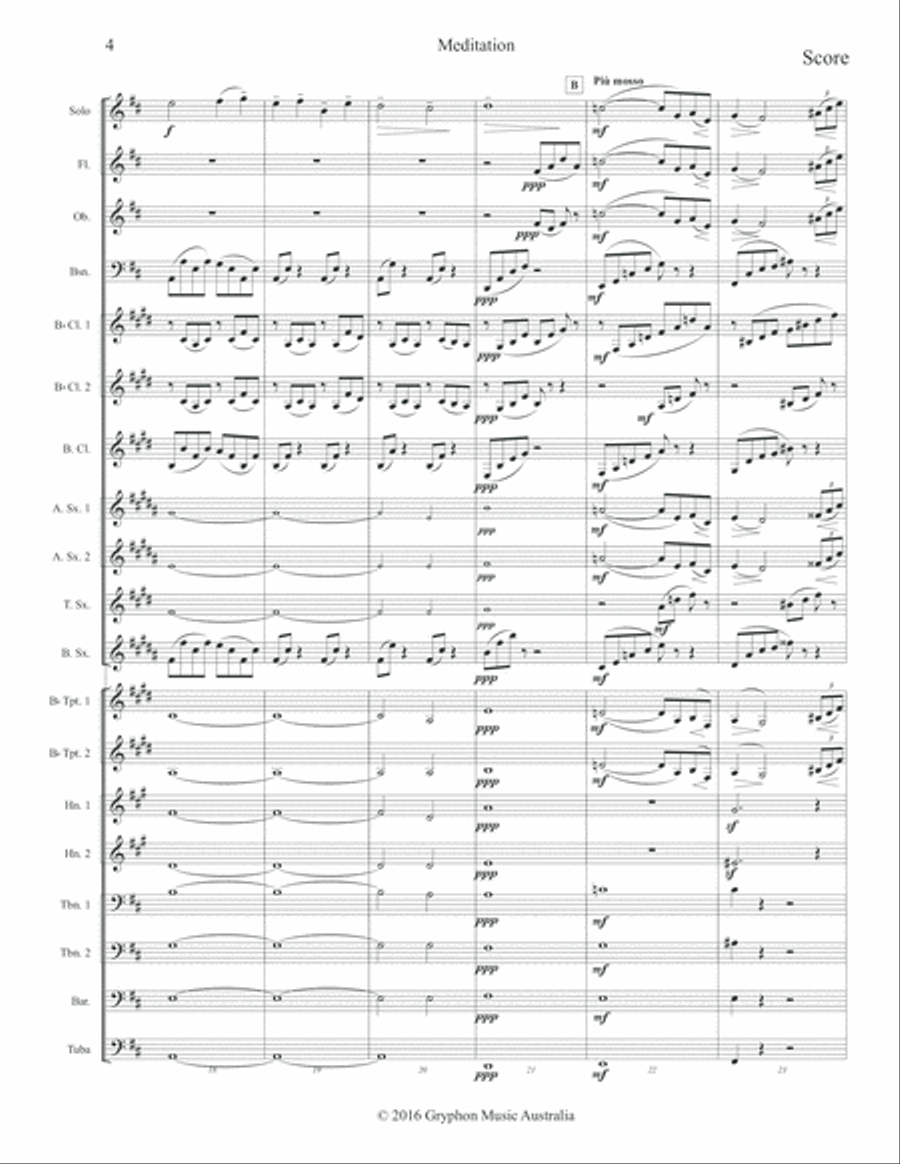 Meditation from Thaïs by Jules Massenet transcribed for Flute or Violin with Concert Band