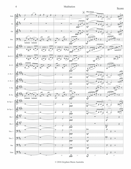 Meditation from Thaïs by Jules Massenet transcribed for Flute or Violin with Concert Band