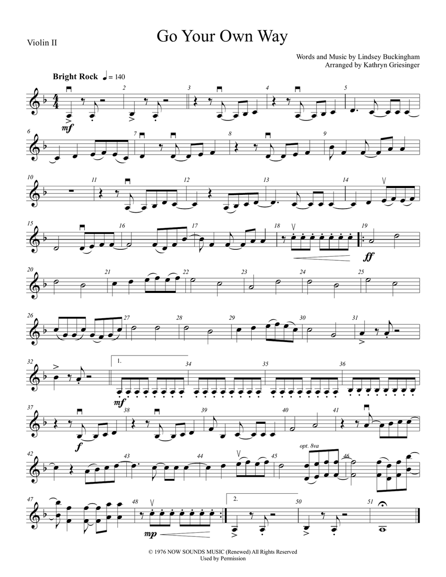 Go Your Own Way Go Your Own Way String Quartet scores gallery preview page 2