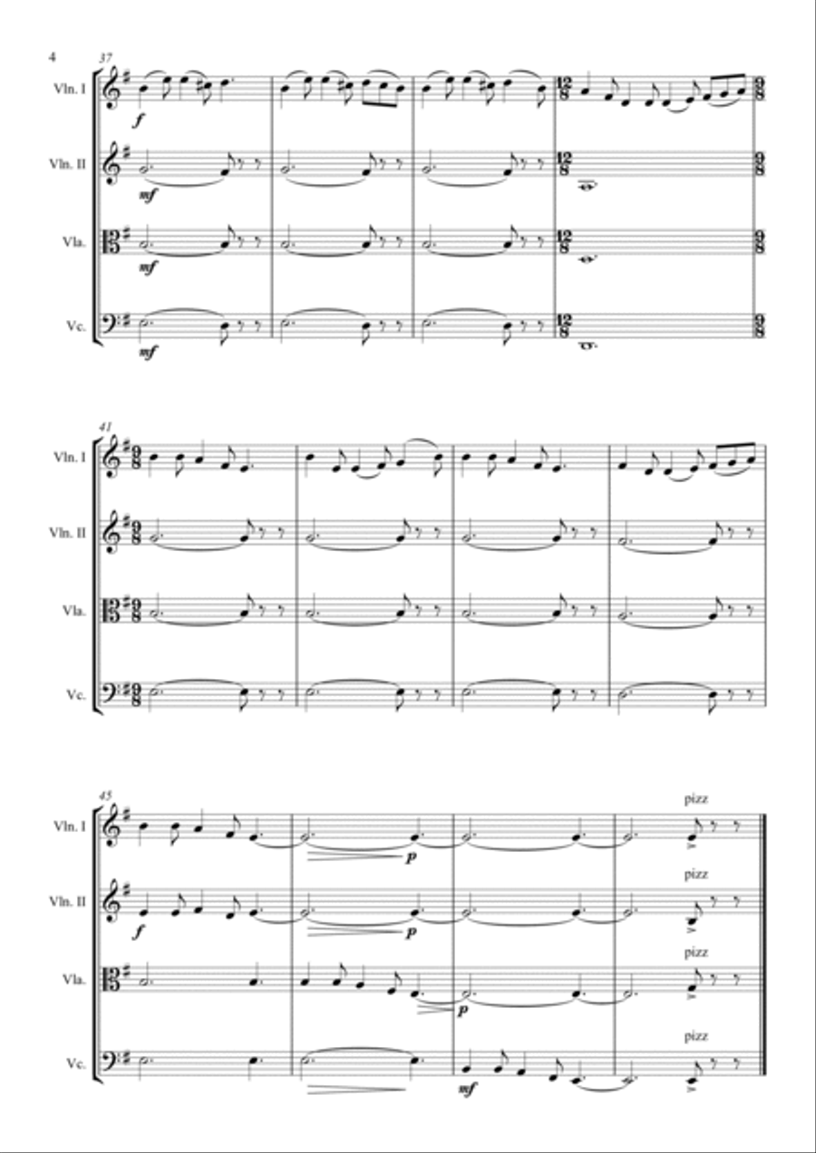 The Rocky Road to Dublin String Quartet scores gallery preview page 4