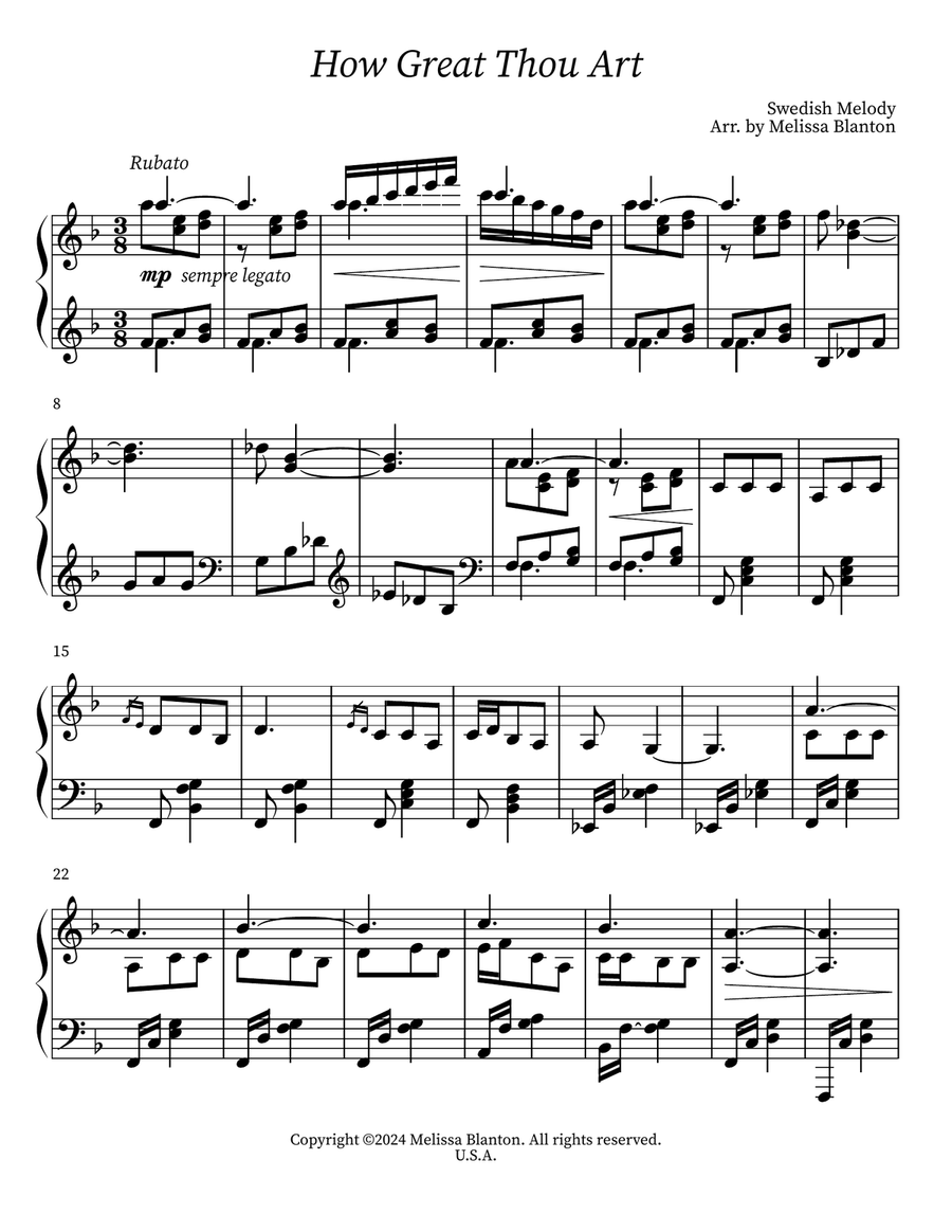 How Great Thou Art Piano Solo scores gallery preview page 1