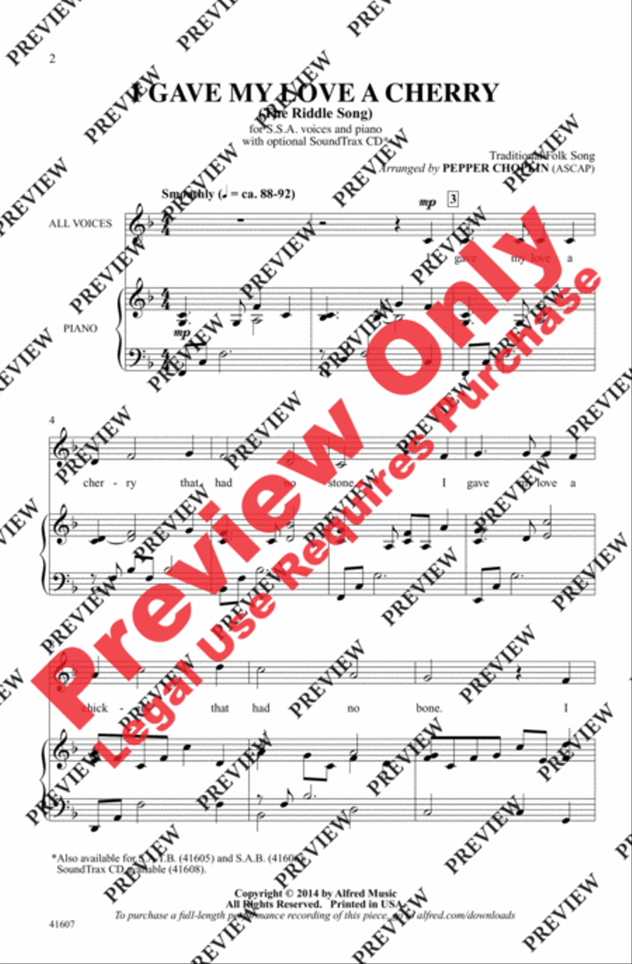 I Gave My Love a Cherry I Gave My Love a Cherry Women's Choir scores gallery preview page 2