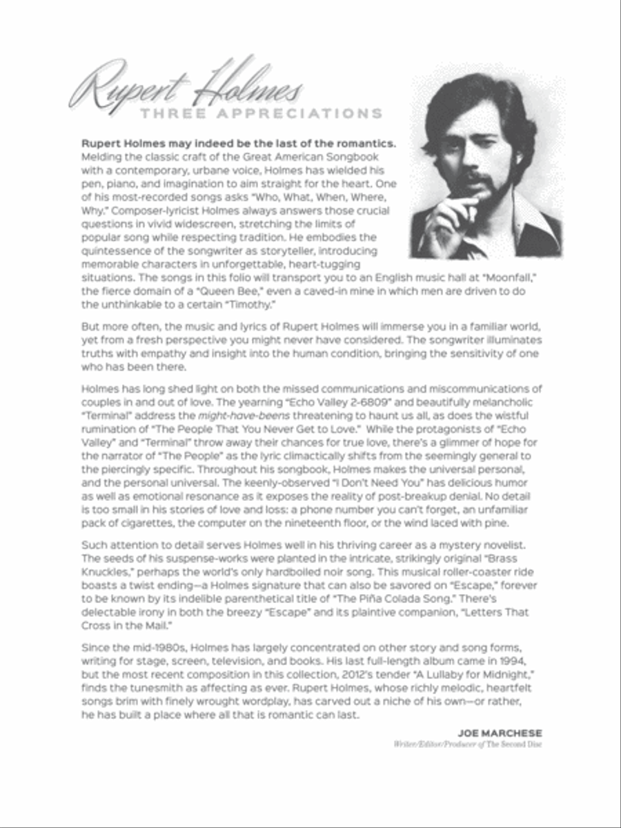 The Rupert Holmes Songbook Piano, Vocal, Guitar scores gallery preview page 4