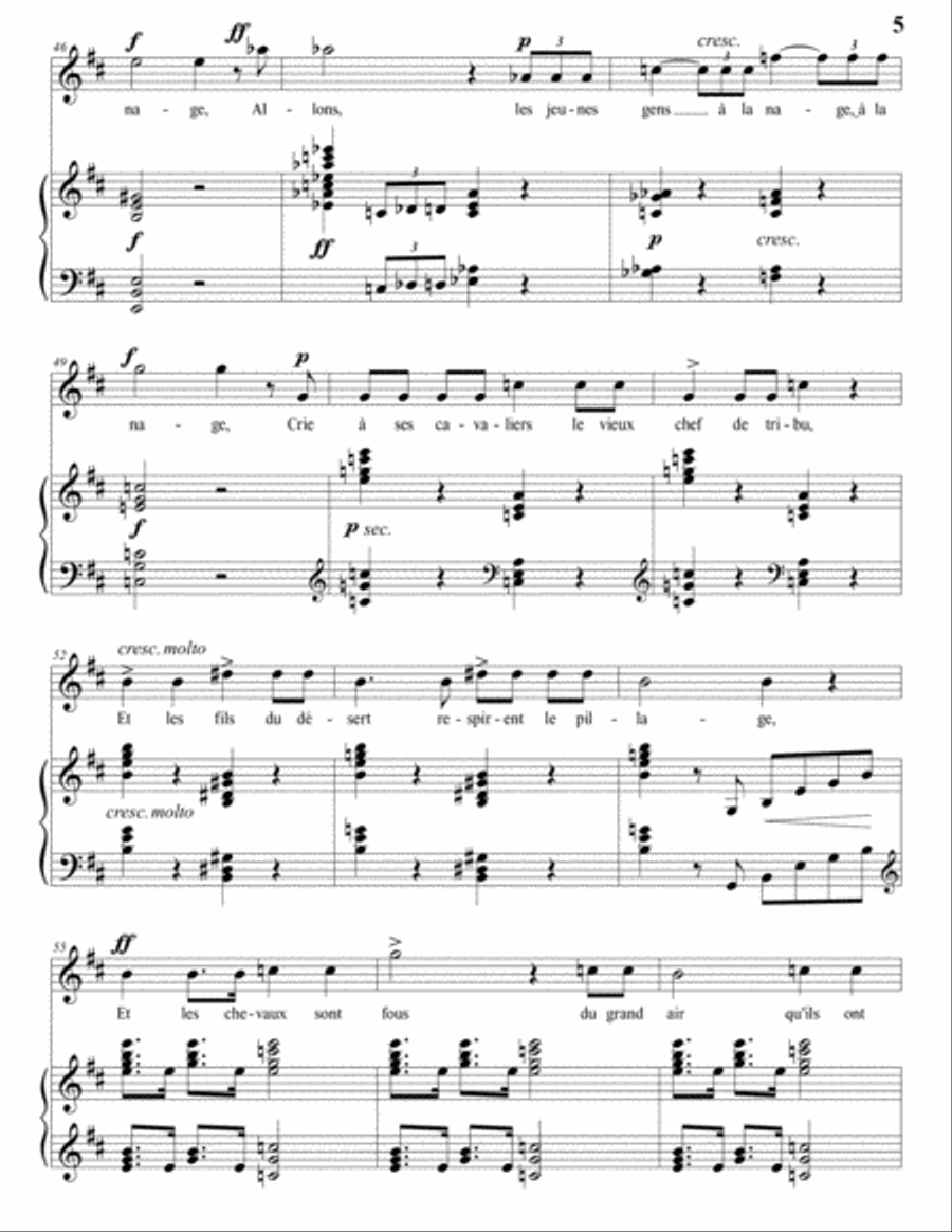 DUPARC: Le galop (transposed to B minor) Voice scores gallery preview page 6