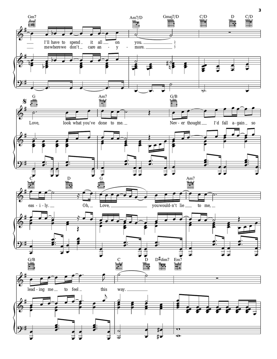 Look What You've Done To Me Piano, Vocal, Guitar scores gallery preview page 3