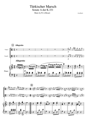 "Turkish March" piano trio/ viola duet