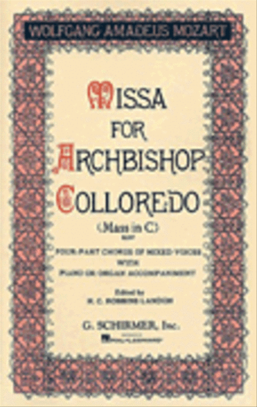 Missa for Archbishop Colloredo (Mass in C, K.337) 4-Part scores gallery preview page 1