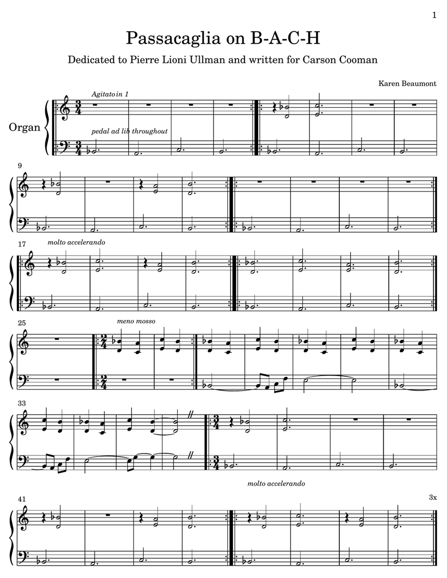 Passacaglia on BACH (manuals only) Organ Solo scores gallery preview page 2