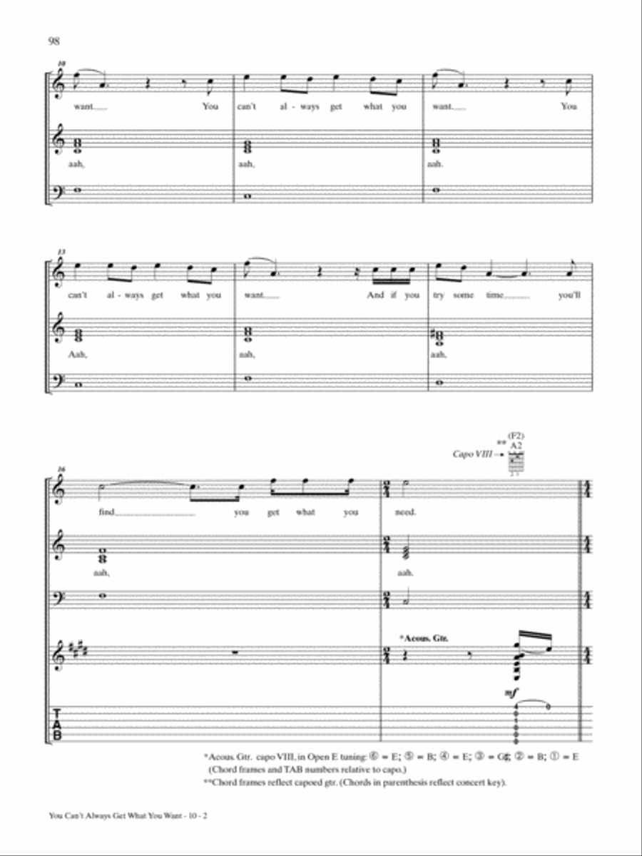 You Can't Always Get What You Want Guitar Tablature scores gallery preview page 2