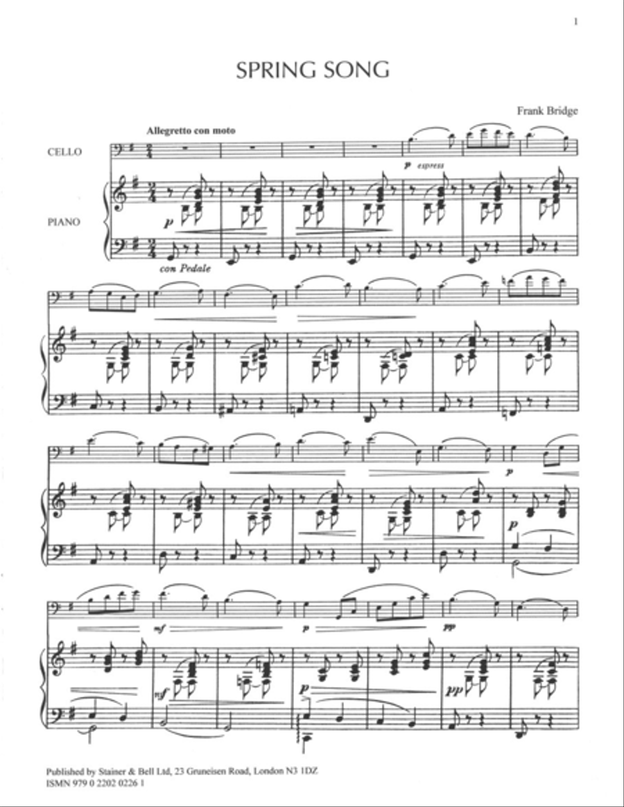 Spring Song Cello and Piano Piano Accompaniment scores gallery preview page 2