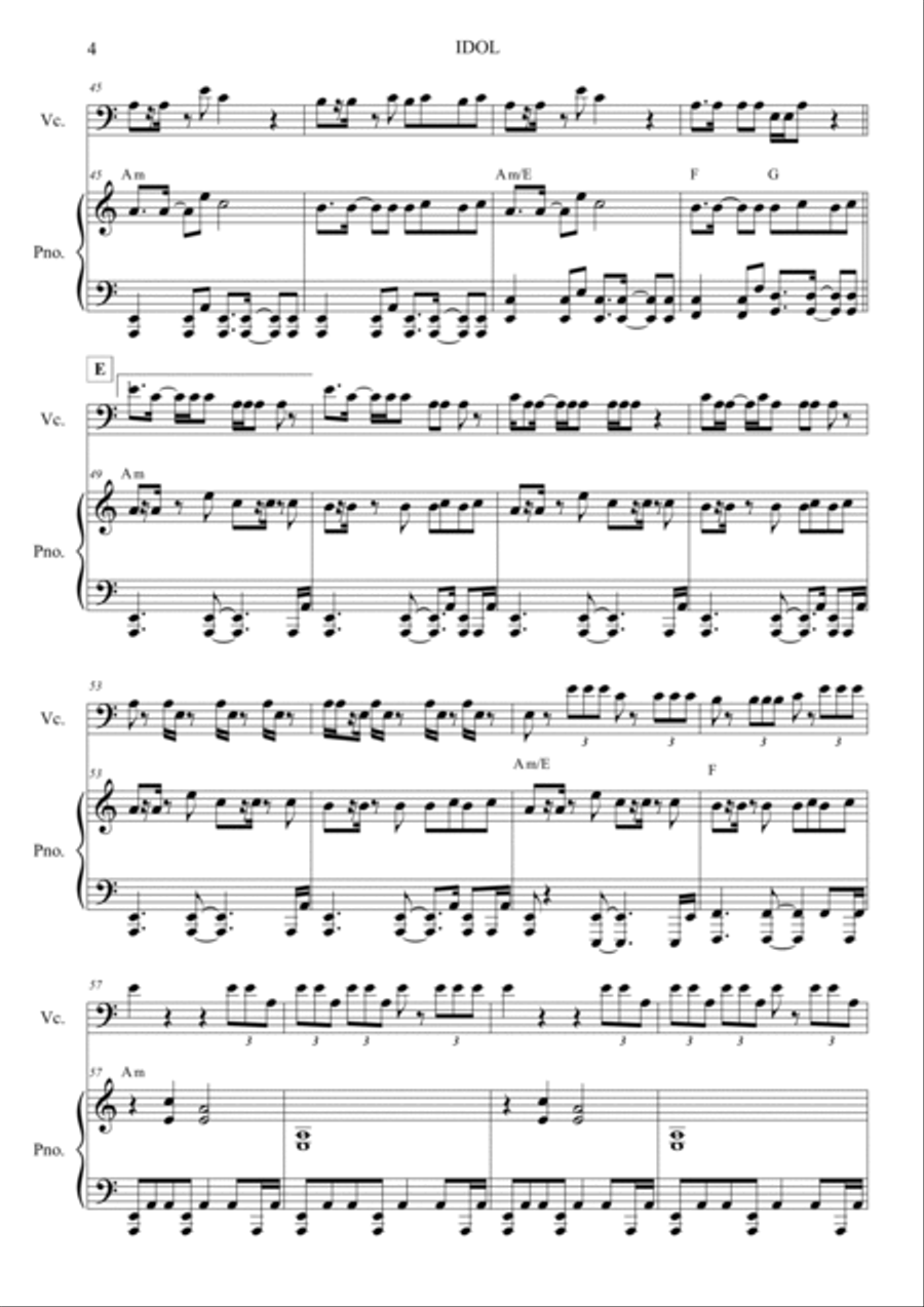 Idol Idol Piano scores gallery preview page 4