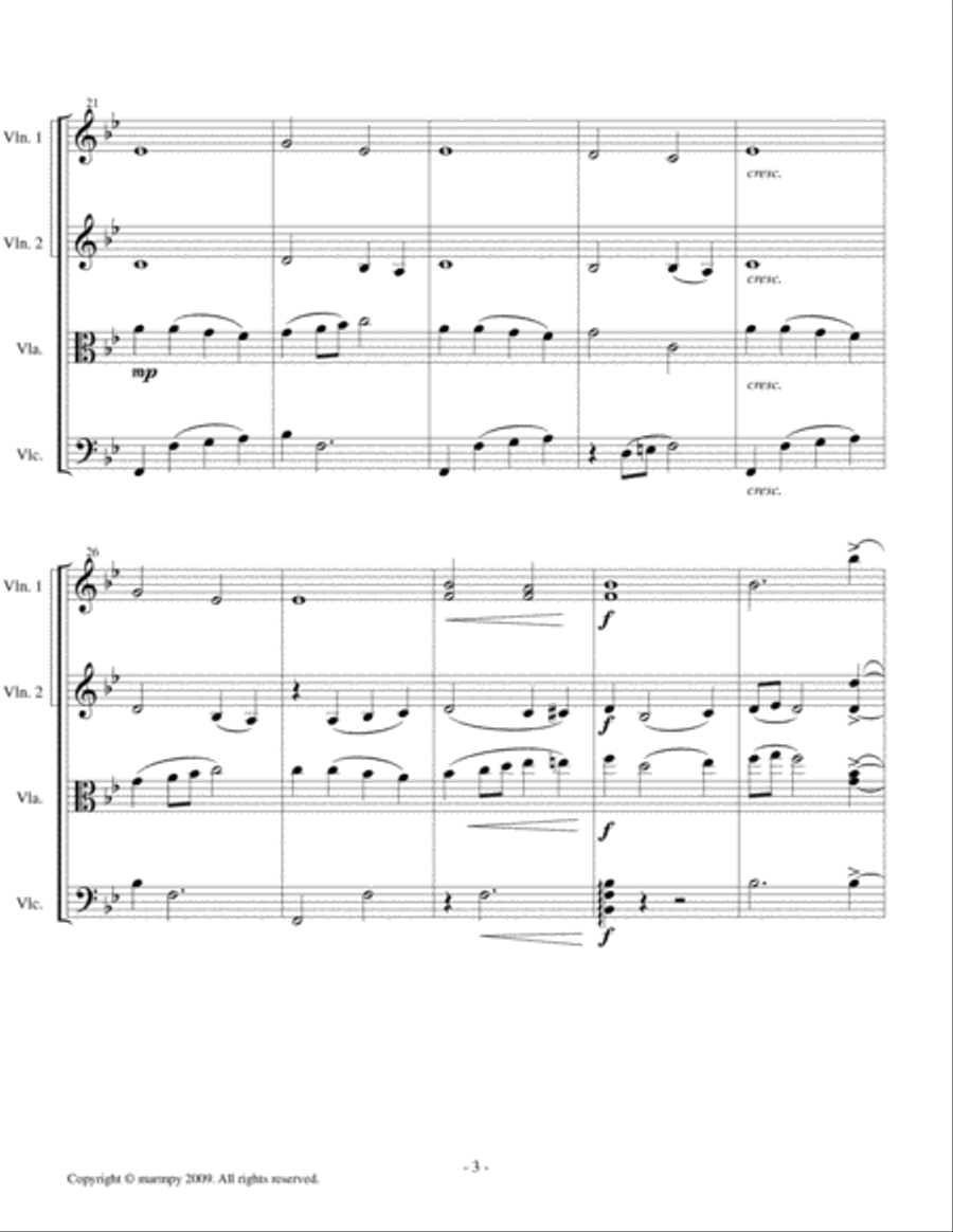 Chanson Triste by Tchaikovsky (arranged for String Quartet) Chanson Triste by Tchaikovsky (arranged for String Quartet) String Quartet scores gallery preview page 3