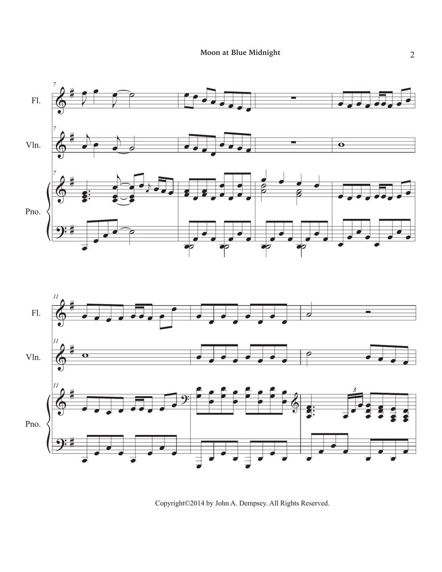 Moon at Blue Midnight (Trio for Flute, Violin and Piano) Small Ensemble scores gallery preview page 6