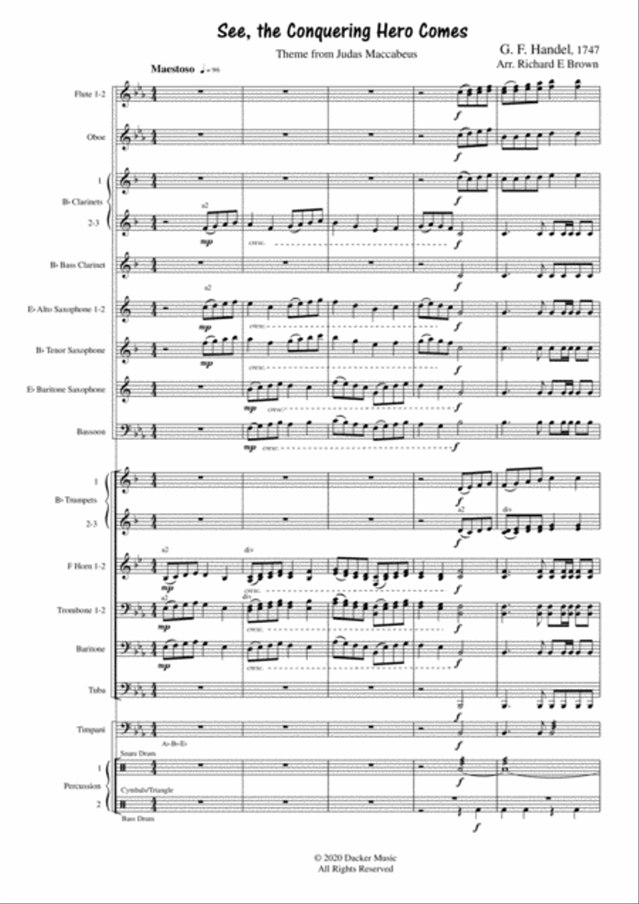 See, the Conquering Hero Comes Concert Band scores gallery preview page 3