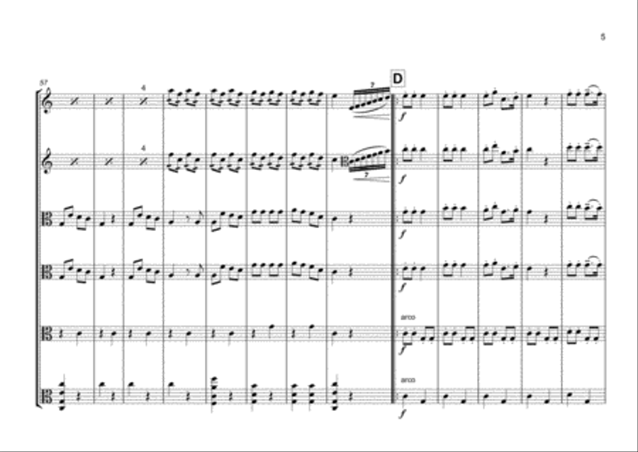 Jingle Bells for Six Violas Viola Solo scores gallery preview page 6