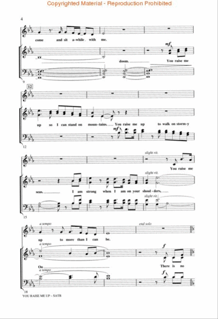 You Raise Me Up 4-Part scores gallery preview page 3