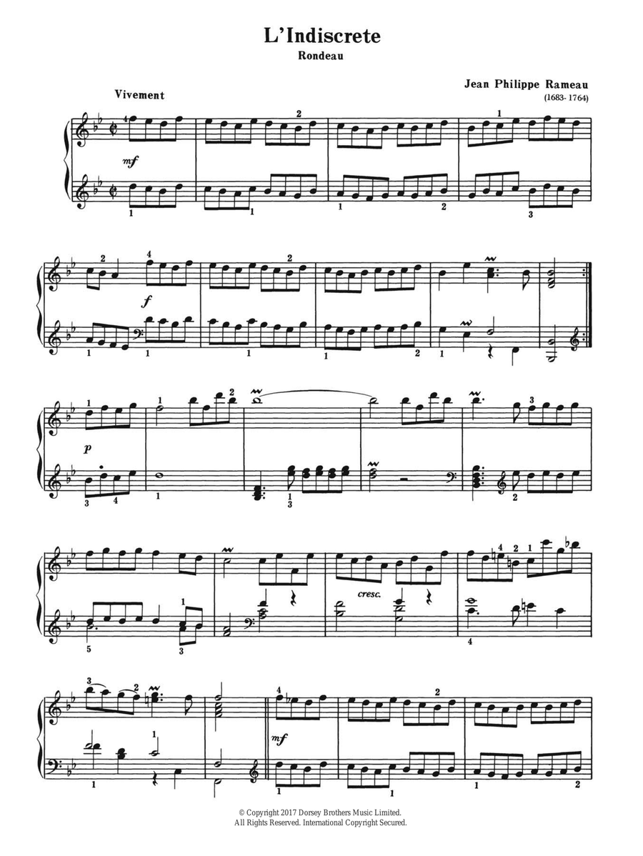 L'Indiscrete (Rondeau) L'Indiscrete (Rondeau) Piano Solo scores gallery preview page 1