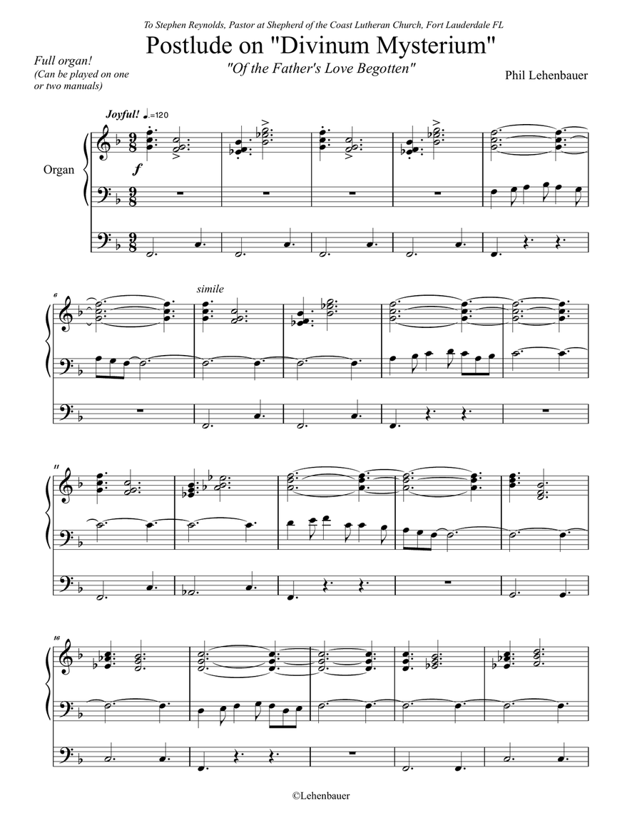 Advent and Christmas Organ Works, Volume 1 by Phil Lehenbauer Organ Solo scores gallery preview page 5