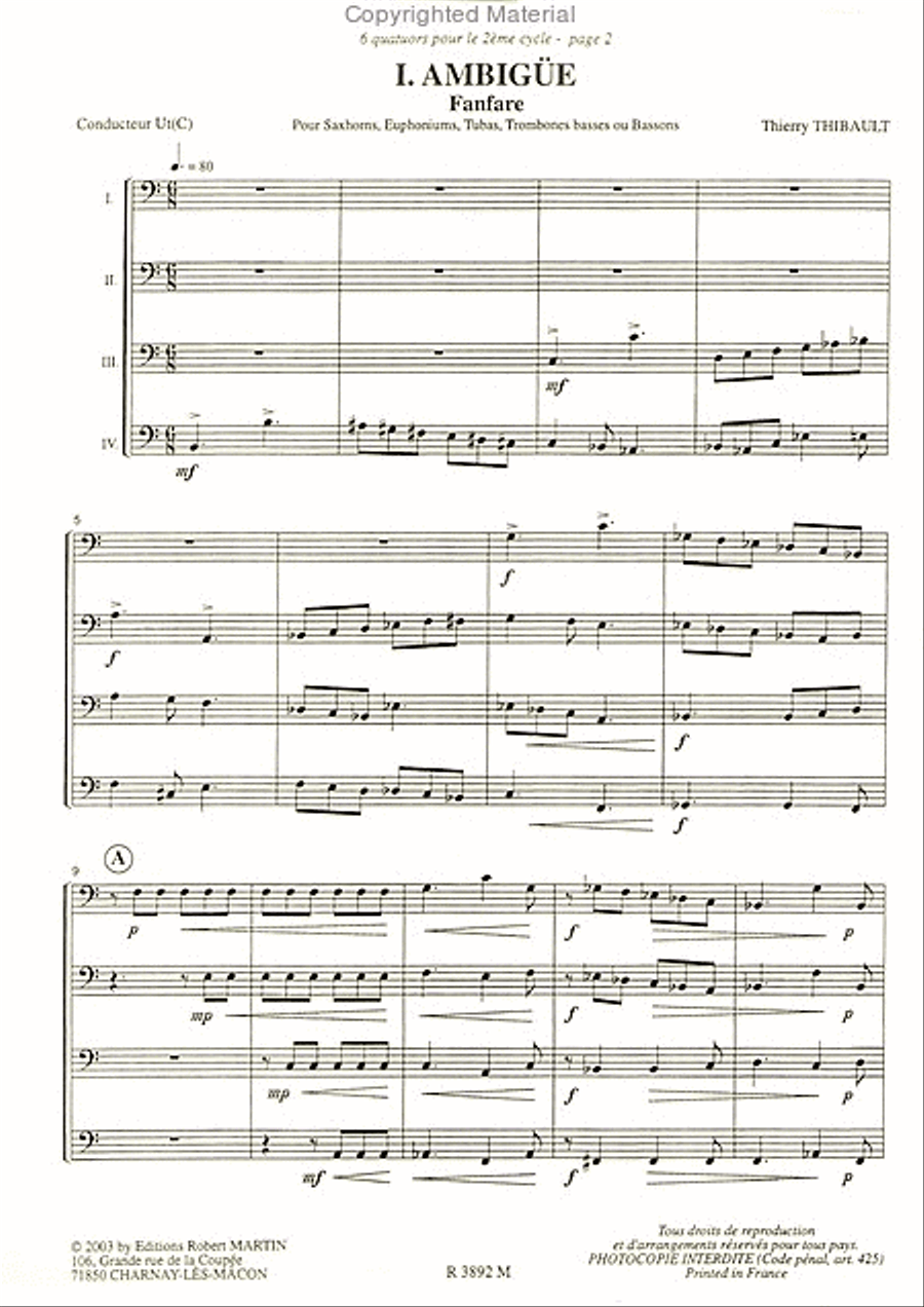 Quatuors (6) pour 2ème cycle Tuba Quartet scores gallery preview page 2