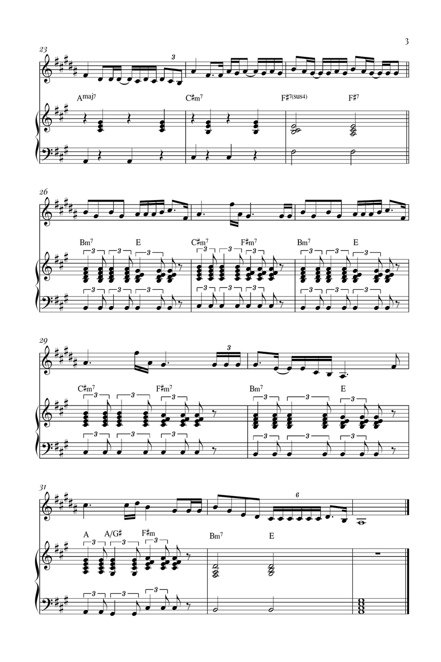 Die With A Smile B-Flat Clarinet scores gallery preview page 3