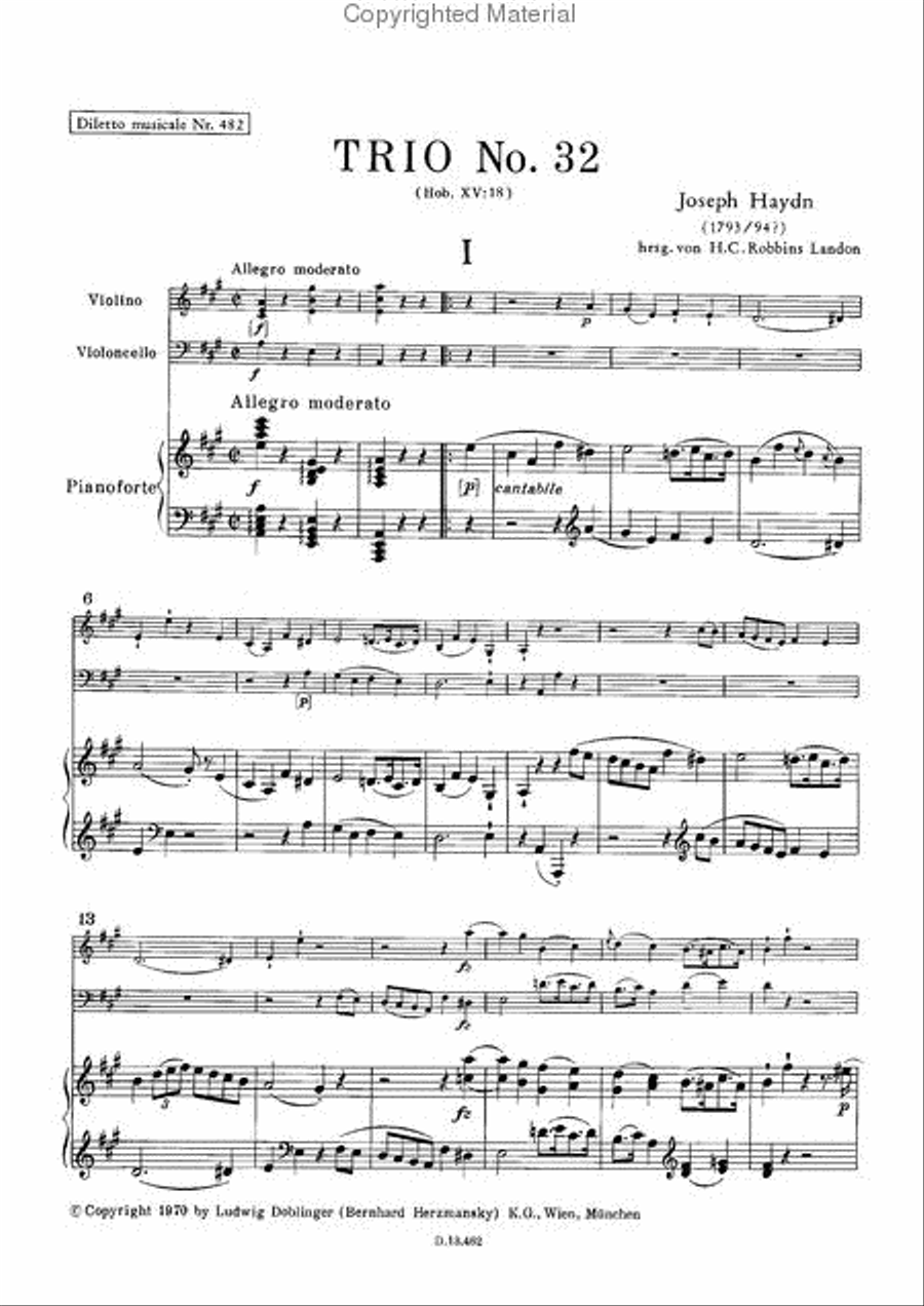 Klaviertrio Nr. 32 A-Dur Piano Trio scores gallery preview page 2