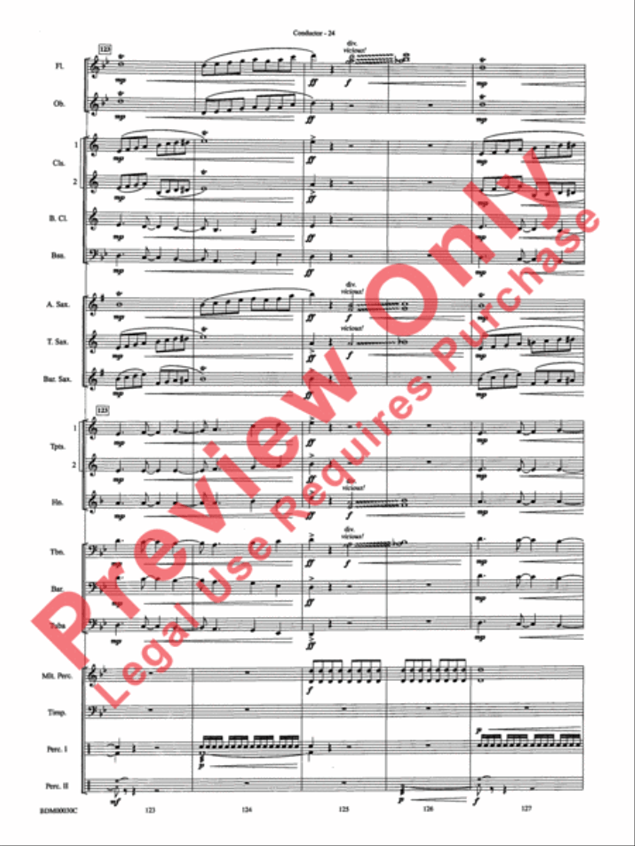The Great Locomotive Chase Concert Band scores gallery preview page 30