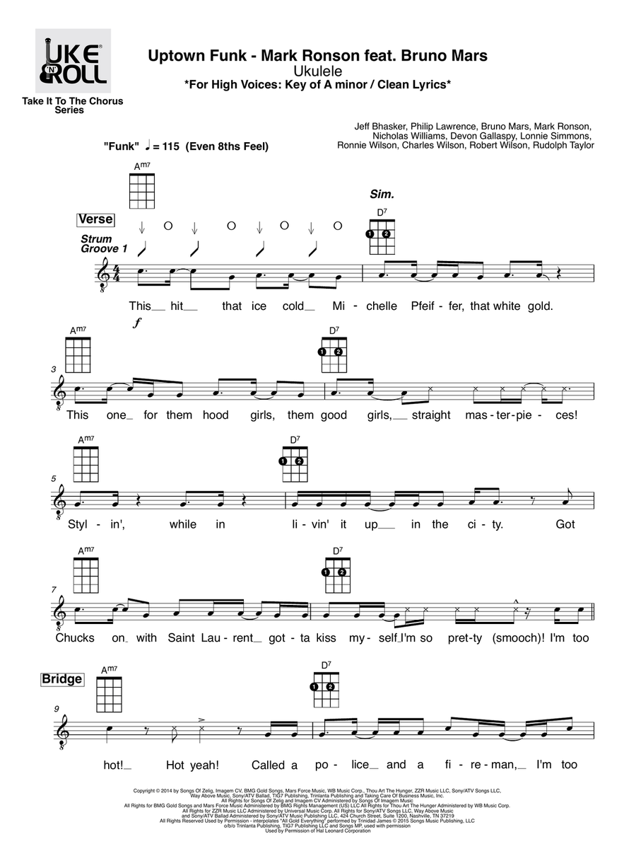 Uptown Funk Voice scores gallery preview page 1