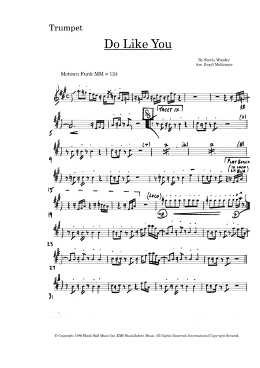 Do Like You Tenor Saxophone scores gallery preview page 1