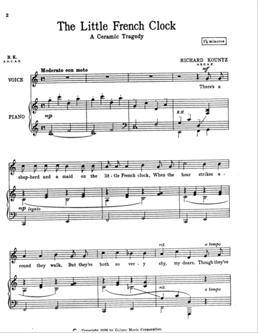 The Little French Clock Low Voice scores gallery preview page 3