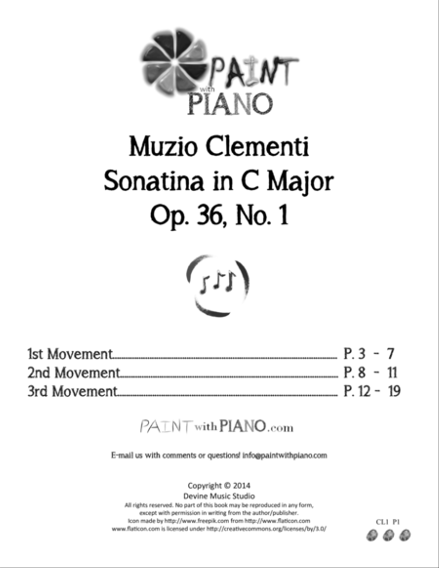 Clementi Sonatina No. 1, Op. 36 (easy to read edition) Piano Method scores gallery preview page 2