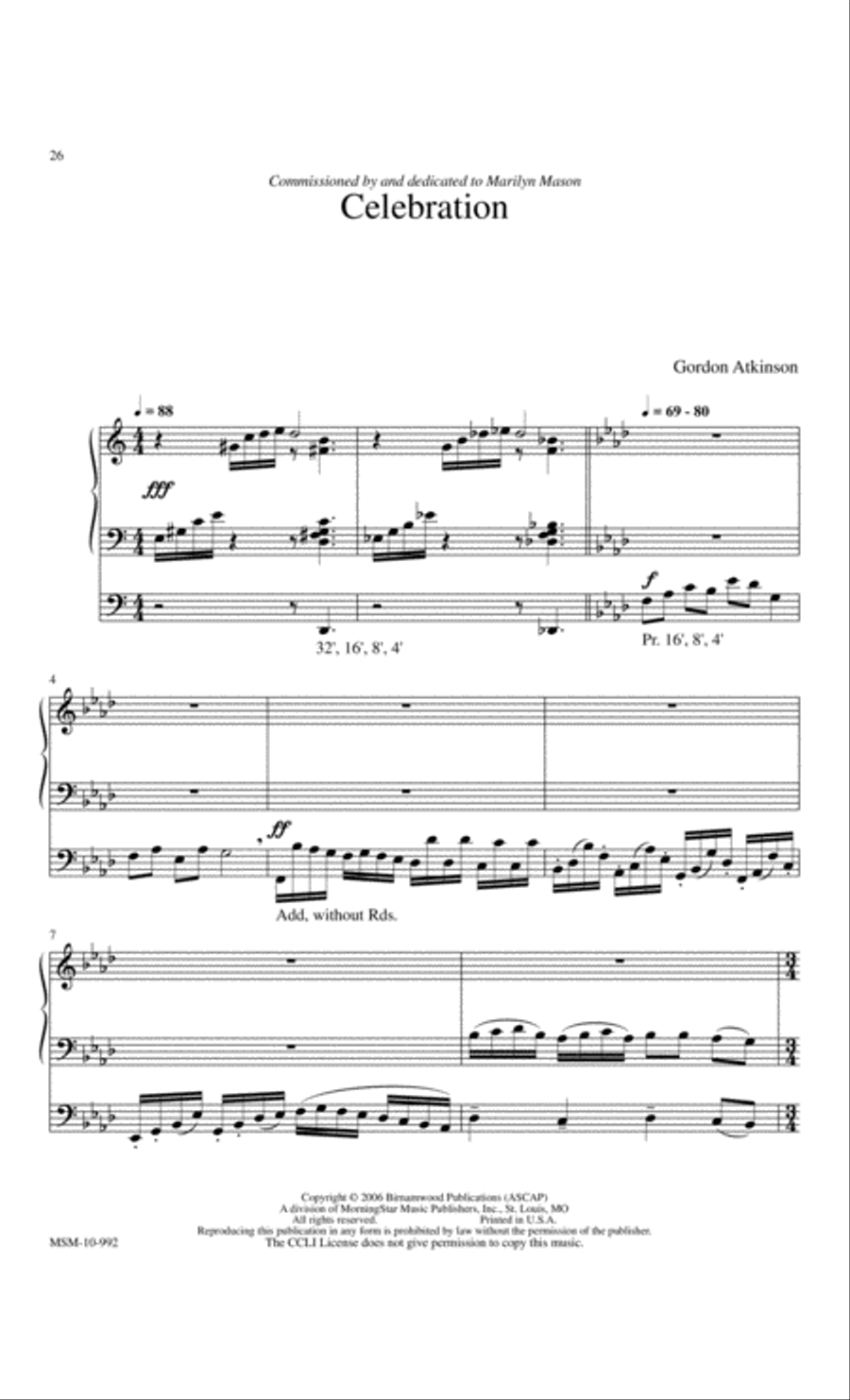 Marilyn Mason Music Library, Volume 3 Organ scores gallery preview page 7