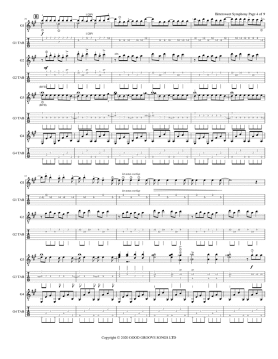 Bittersweet Symphony Acoustic Guitar scores gallery preview page 5