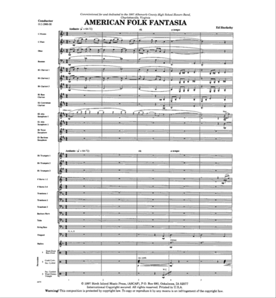 American Folk Fantasia Concert Band scores gallery preview page 2