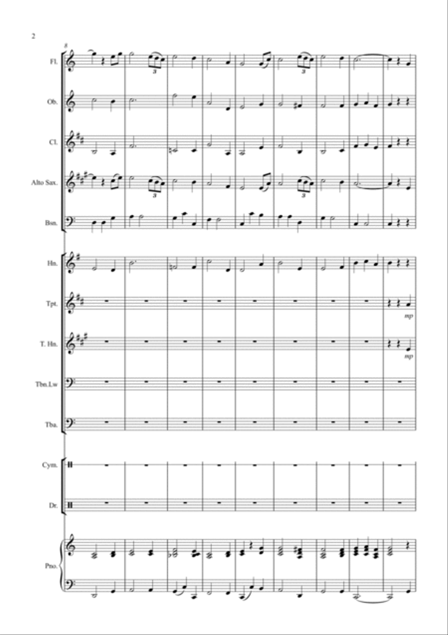 Amazing Grace for School Wind Band Concert Band scores gallery preview page 2