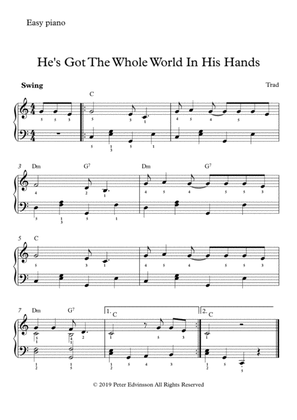 He's Got The Whole World In His Hands - Easy piano sheet music