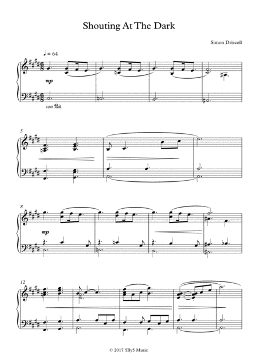 Shouting At The Dark Shouting At The Dark Piano Solo scores gallery preview page 1