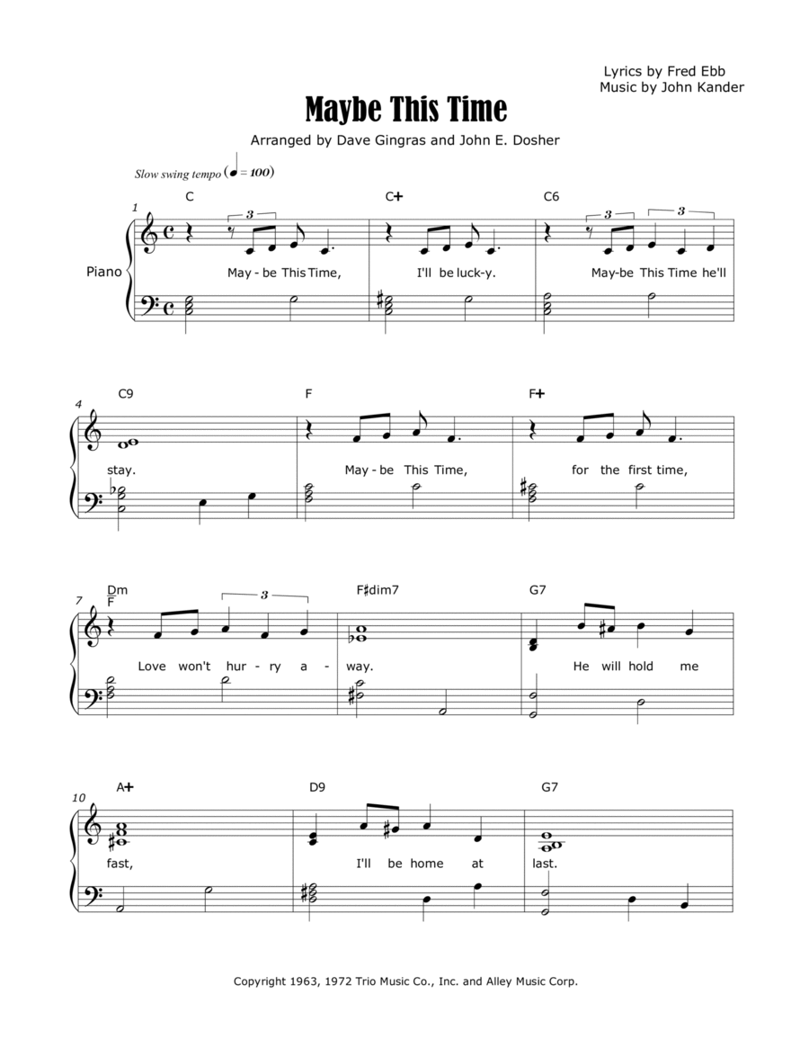 Maybe This Time Voice scores gallery preview page 1