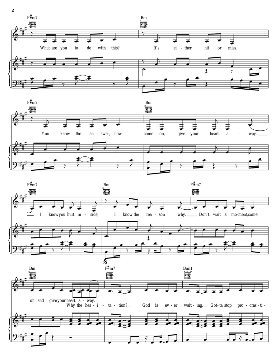 Hesitation Hesitation Piano, Vocal, Guitar scores gallery preview page 2