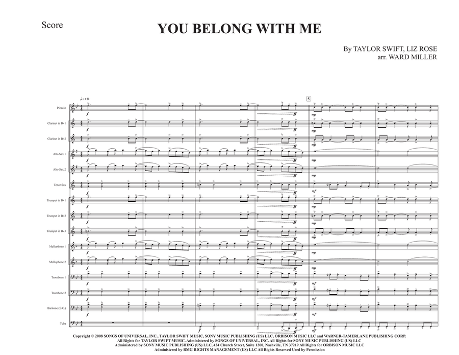You Belong With Me Marching Band scores gallery preview page 1