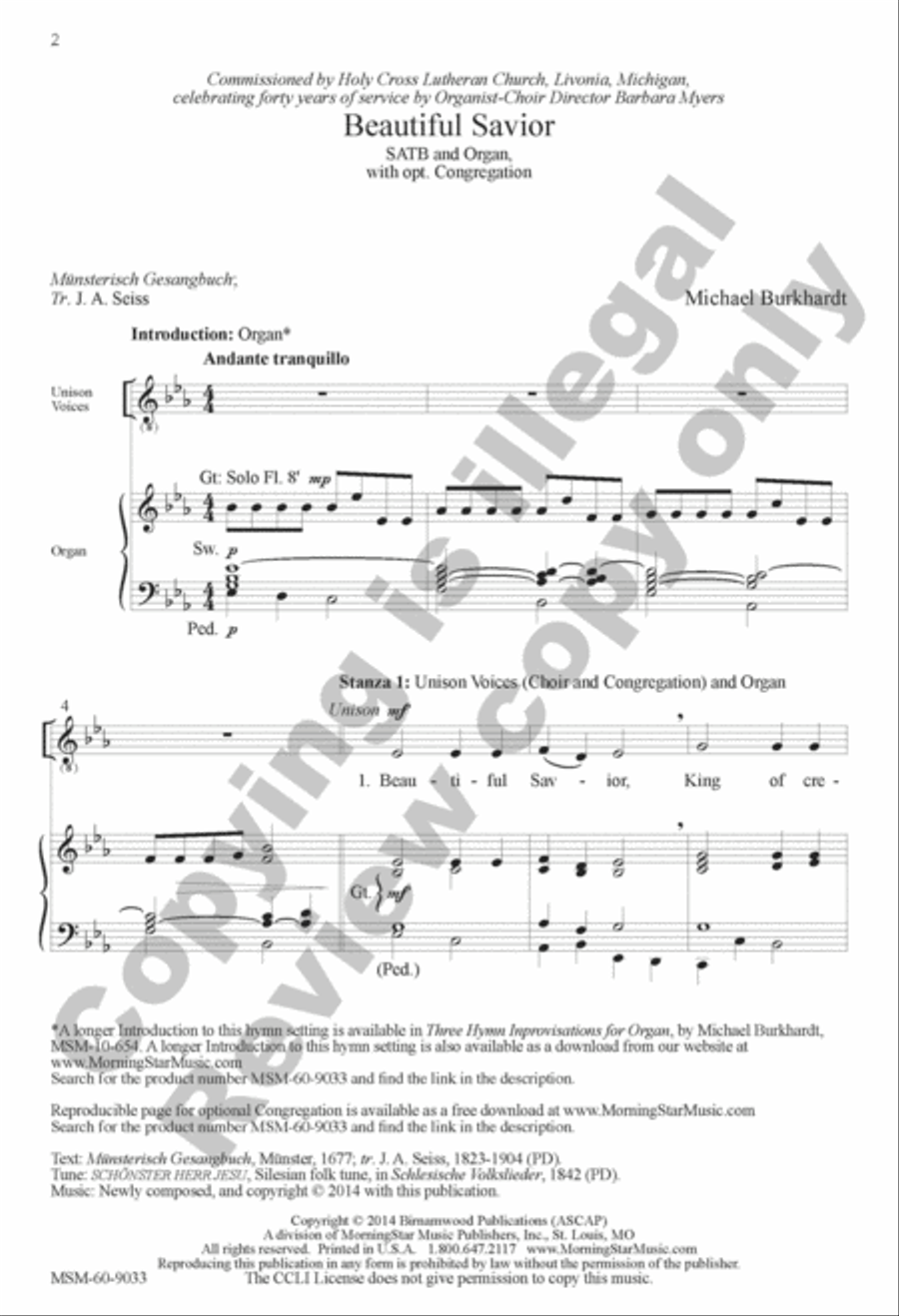 Beautiful Savior 4-Part scores gallery preview page 2