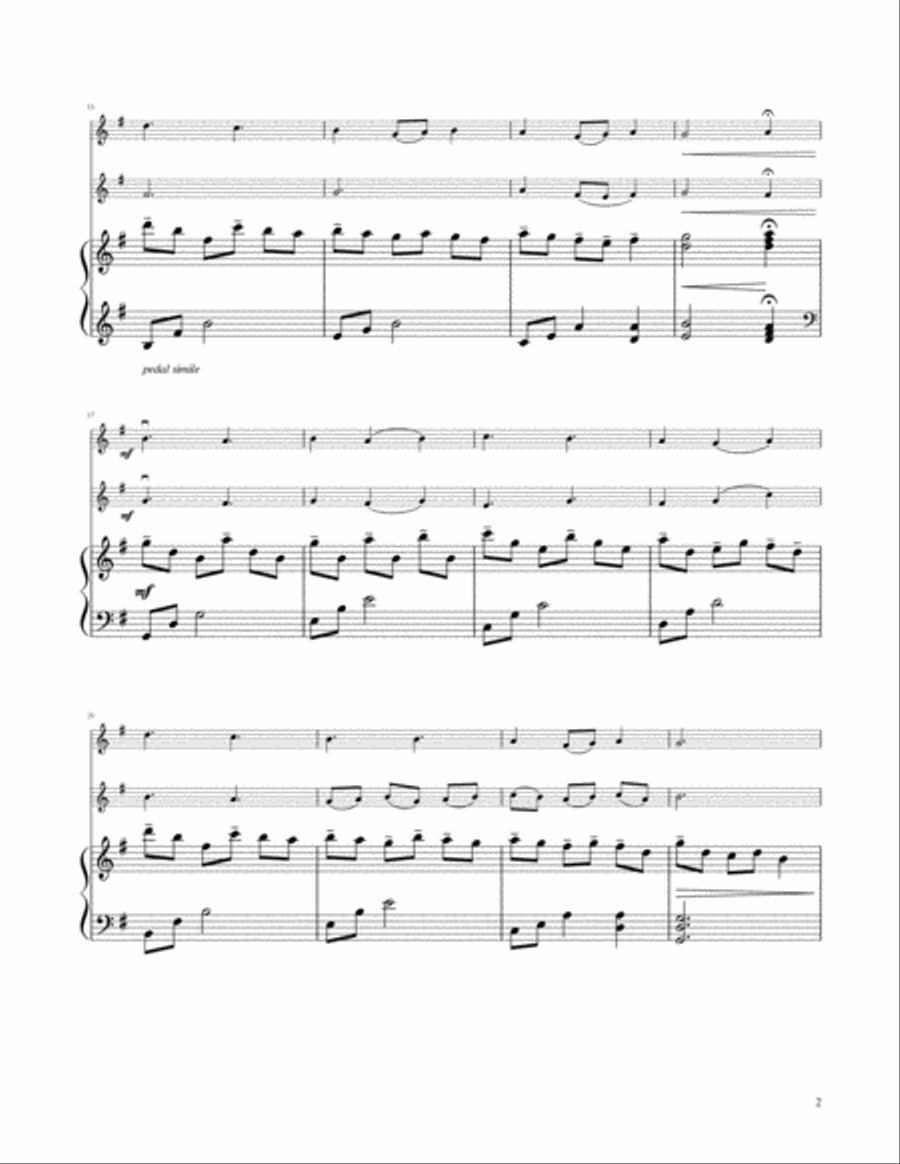Come, Thou Long Expected Jesus - Violin Duet with Piano Accompaniment String Duet scores gallery preview page 3