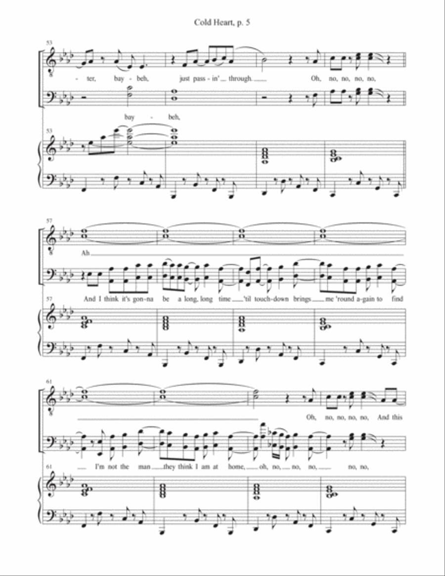 Cold Heart (pnau Remix) TTBB scores gallery preview page 5