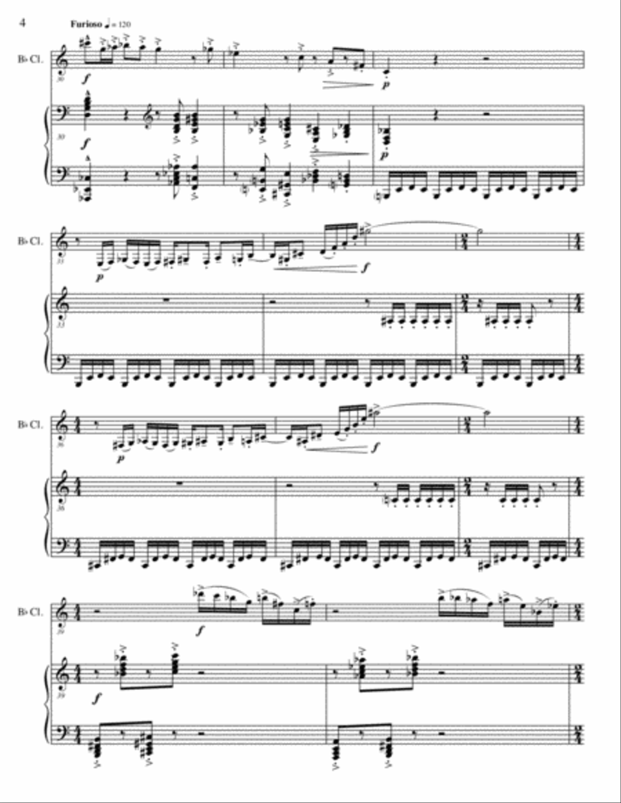 Three Psalms for Clarinet and Piano Clarinet Solo scores gallery preview page 5