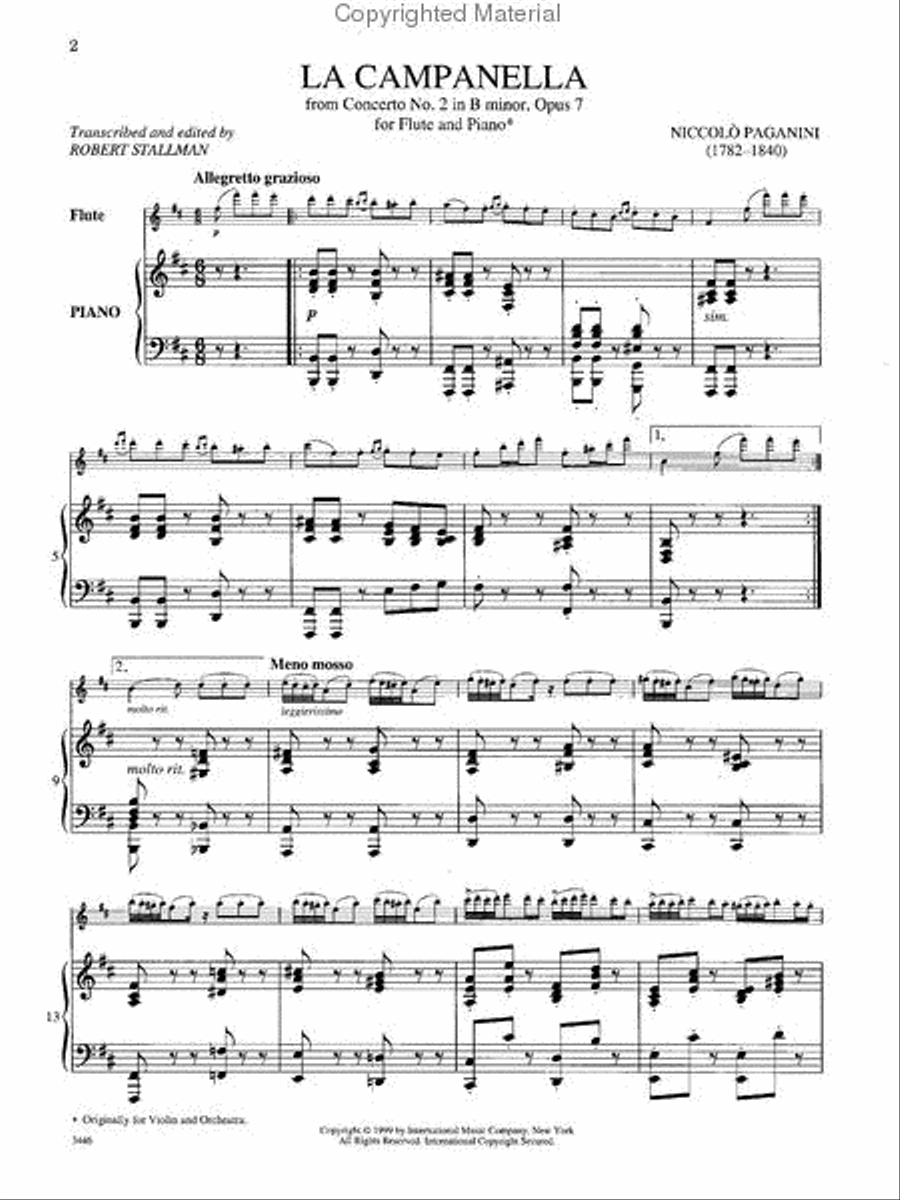 La Campanella (Concerto No.2 In B Minor, Opus 7) Flute Solo scores gallery preview page 2