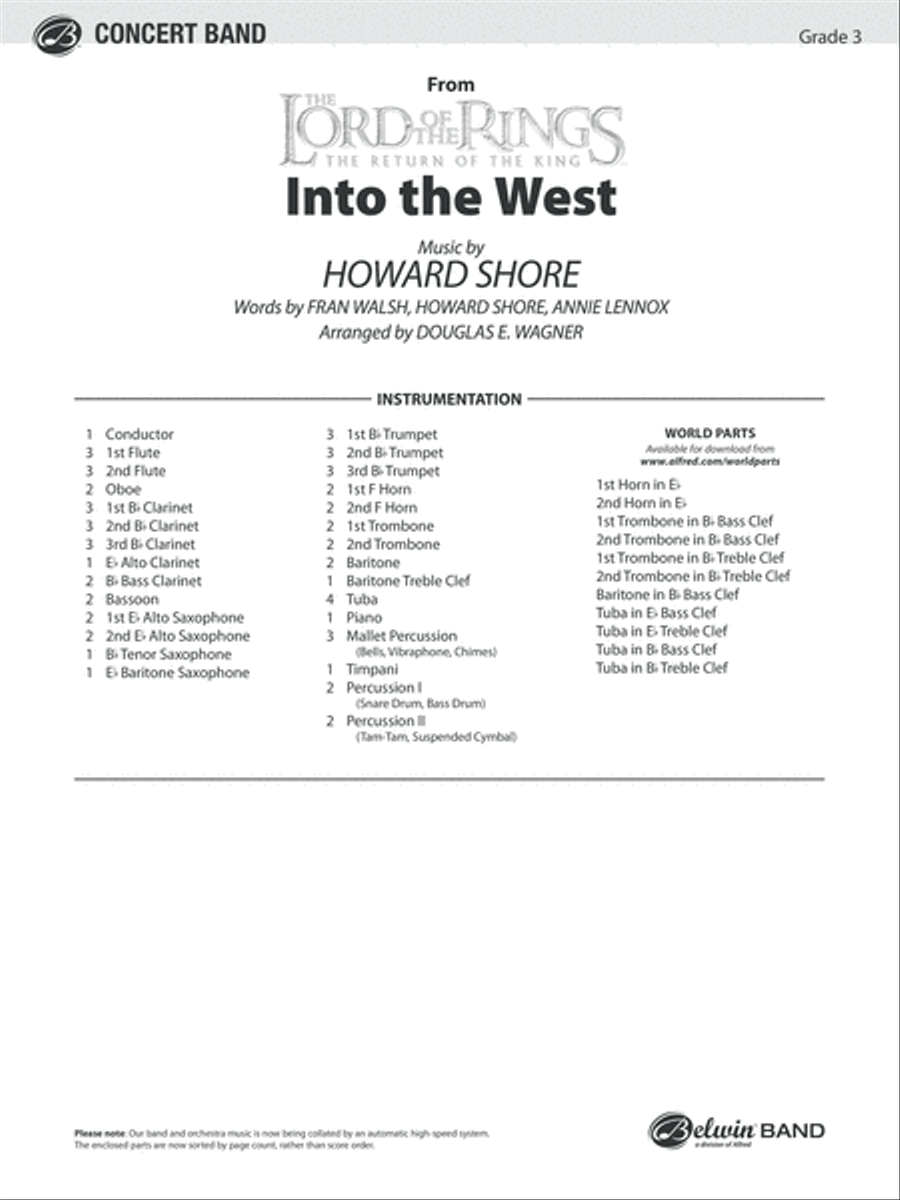 Into the West (from The Lord of the Rings: The Return of the King) Concert Band scores gallery preview page 2