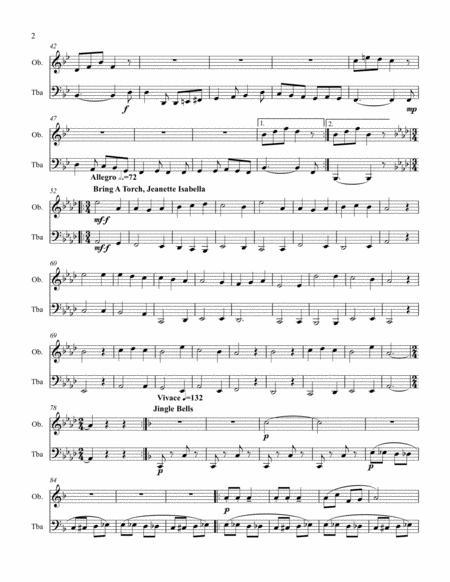 Carol Medley No. 1 for Oboe and Tuba image number null